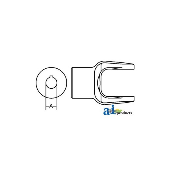 Implement Yoke, Round Bore 1 1/4" w/ 5/16" Keyway & Tapped Hole 4" x3" x5"